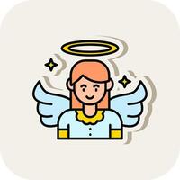 Angel Line Filled White Shadow Icon vector