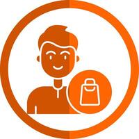 Shopping Glyph Orange Circle Icon vector