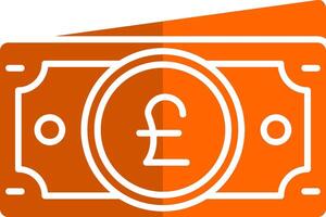 Pound Glyph Orange Circle Icon vector