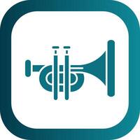 Trumpet Glyph Gradient Round Corner Icon vector