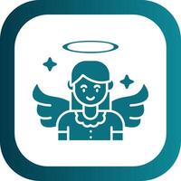 Angel Glyph Gradient Round Corner Icon vector