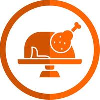 Turkey Glyph Orange Circle Icon vector
