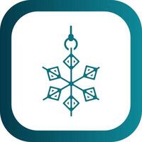 Snowflake Glyph Gradient Round Corner Icon vector