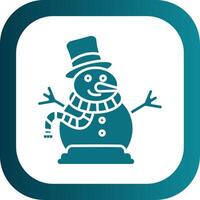 Snowman Glyph Gradient Round Corner Icon vector