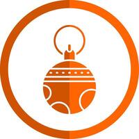 Bauble Glyph Orange Circle Icon vector