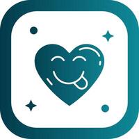 Tongue Glyph Gradient Round Corner Icon vector