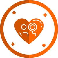 Monocle Glyph Orange Circle Icon vector
