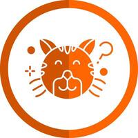 Thinking Glyph Orange Circle Icon vector