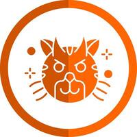 Demon Glyph Orange Circle Icon vector