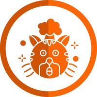 Exploding Glyph Orange Circle Icon vector