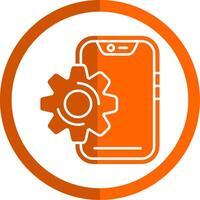 Setting Glyph Orange Circle Icon vector