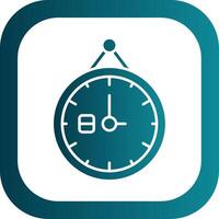 Clock Glyph Gradient Round Corner Icon vector