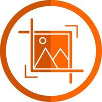 Crop Glyph Orange Circle Icon vector