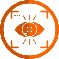 Eye Glyph Orange Circle Icon vector