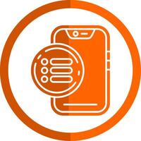 Menu Glyph Orange Circle Icon vector