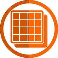 Grid Glyph Orange Circle Icon vector