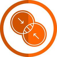 Combine Glyph Orange Circle Icon vector