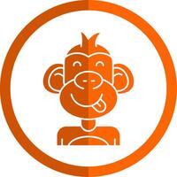 Tongue Glyph Orange Circle Icon vector