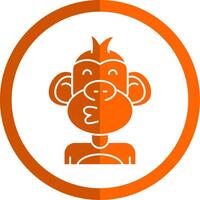 Kiss Glyph Orange Circle Icon vector