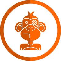 Monocle Glyph Orange Circle Icon vector