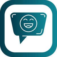 Happy Glyph Gradient Round Corner Icon vector