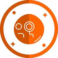 Monocle Glyph Orange Circle Icon vector