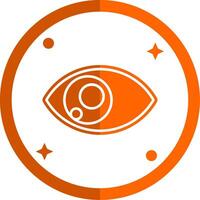 Eye Glyph Orange Circle Icon vector