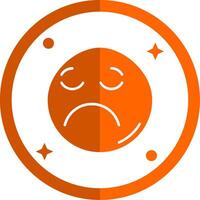 Sad Glyph Orange Circle Icon vector