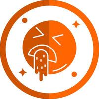 Vomit Glyph Orange Circle Icon vector