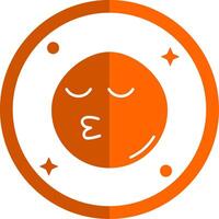 Kiss Glyph Orange Circle Icon vector