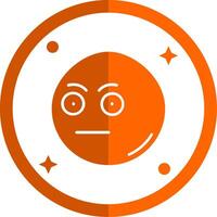 Embarrassed Glyph Orange Circle Icon vector