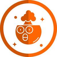 Exploding Glyph Orange Circle Icon vector