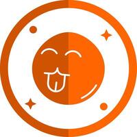 Cute Glyph Orange Circle Icon vector