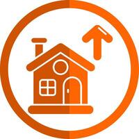 Property Glyph Orange Circle Icon vector