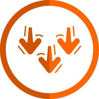 Decrease Glyph Orange Circle Icon vector