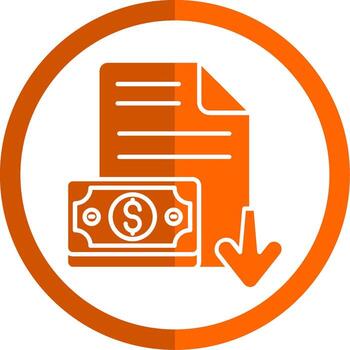 Decrease Glyph Orange Circle Icon vector
