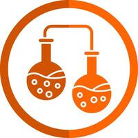 Experiment Glyph Orange Circle Icon vector