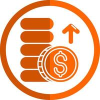 Profits Glyph Orange Circle Icon vector