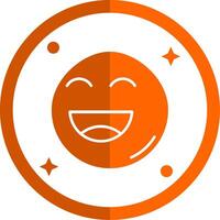 Happy Glyph Orange Circle Icon vector