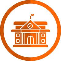 College Glyph Orange Circle Icon vector