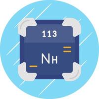 nihonium plano azul circulo icono vector