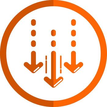 Decrease Glyph Orange Circle Icon vector