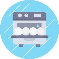 Dishwasher Flat Blue Circle Icon vector