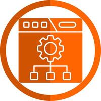 Setting Glyph Orange Circle Icon vector