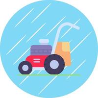 Mower Flat Blue Circle Icon vector