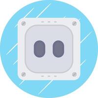 Socket Flat Blue Circle Icon vector