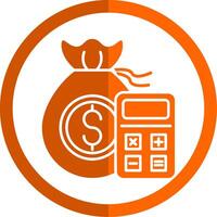 Budget Glyph Orange Circle Icon vector