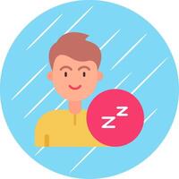 Sleep Flat Blue Circle Icon vector