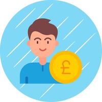 Pound Flat Blue Circle Icon vector