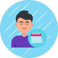 Calendar Flat Blue Circle Icon vector
